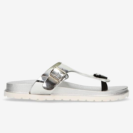 Sandalias Planas Mujer Nicoboco Fendy Plata