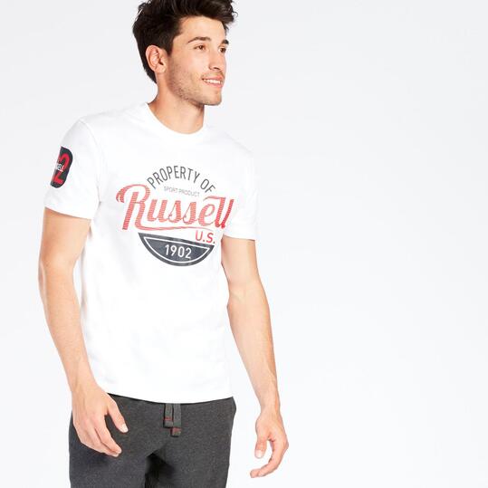 Camiseta Manga Corta RUSSELL ATHLETIC Blanca Hombre