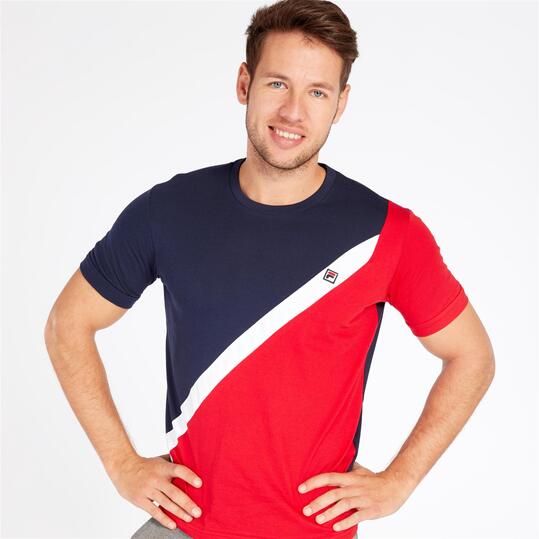 FILA CANE Camiseta Marino Rojo Hombre