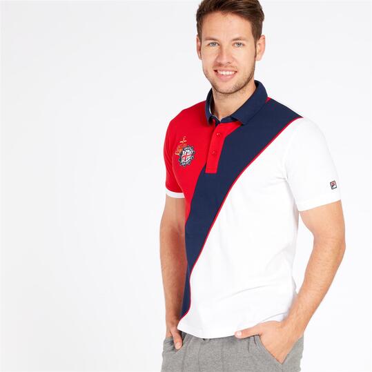 FILA CORAM Polo Rojo Blanco Hombre