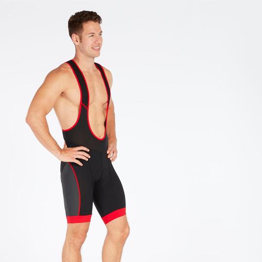 Culotte Corto Ciclismo Negro Rojo Hombre Endura