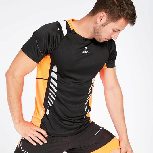 Camiseta Negra Naranja Hombre Ipso Reflective