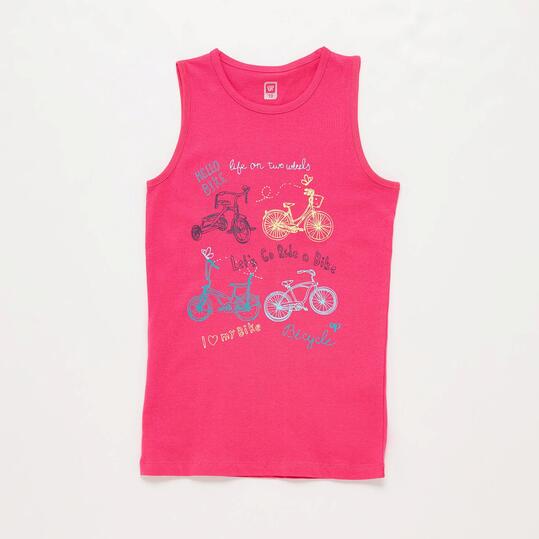 Camiseta Sin Mangas Rosa Niña Up Stamps