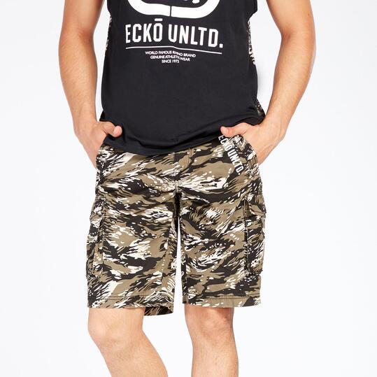 Bermuda Cargo Camuflaje Ecko Kaki Hombre