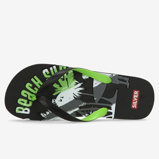 Chanclas Negras Hombre Silver