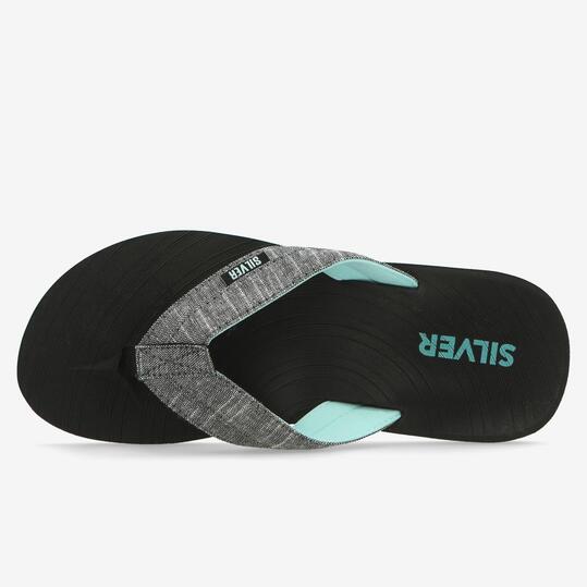 Chanclas Dedo Negras Hombre Silver