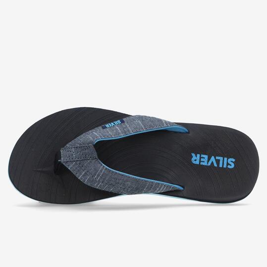 Chanclas Dedo Azul Marino Hombre Silver