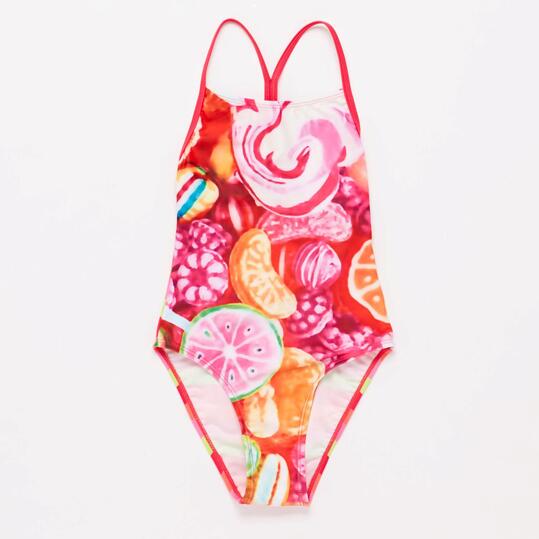 Bañador Natación Estampado Caramelos Niña Paraqua (2-8)