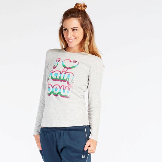 Camiseta Gris Estampado Up Stamps
