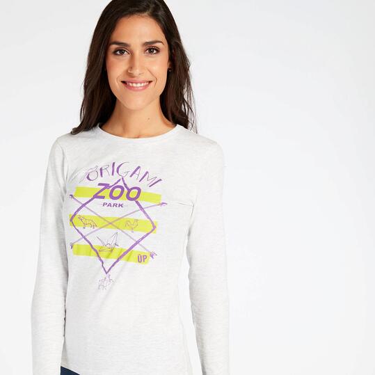 Camiseta Manga Larga Up Stamps Blanca