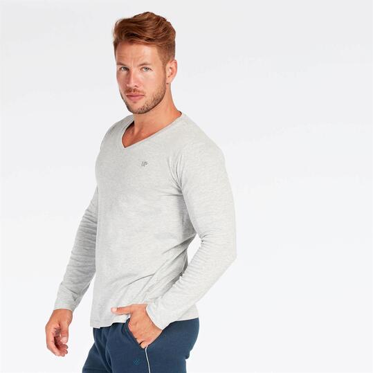 Camiseta Manga Larga Pico Gris Up Basic