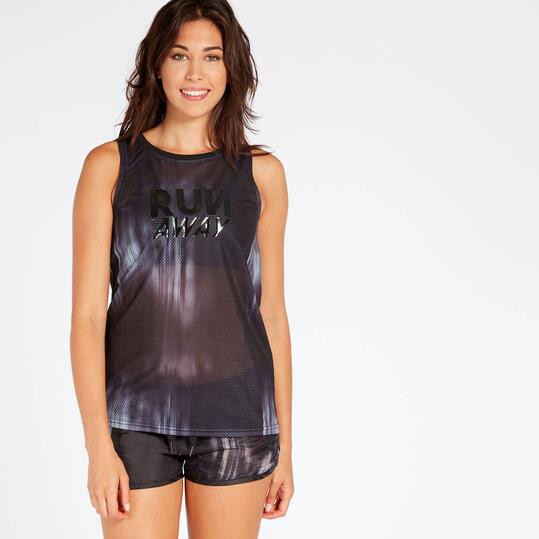 Camiseta Tirantes Negra Mujer Silver Avance