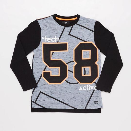 Camiseta Manga Larga Negra Junior Silver Sportech
