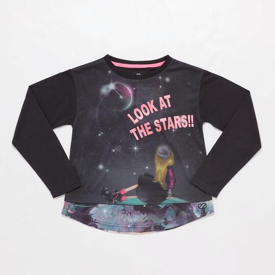 Camiseta Manga Larga Negra Junior Silver Spacetime