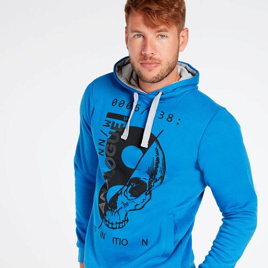 Sudadera Azul Hombre Up Basic Calavera