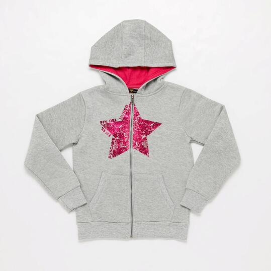 Sudadera Gris Estrella Niña Up Basic