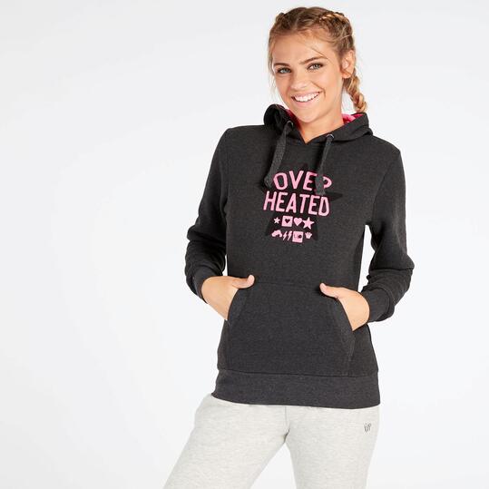 Sudadera Negra Mujer Up Basic