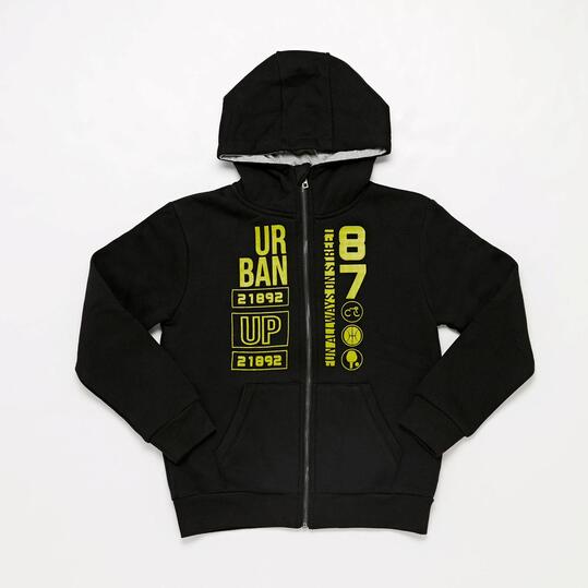Sudadera Cremallera Negra Junior Up Basic