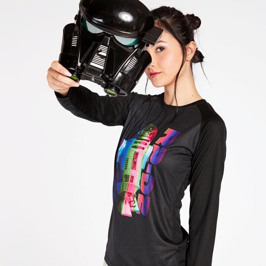 Camiseta Star Wars R2 D2 Negra Mujer