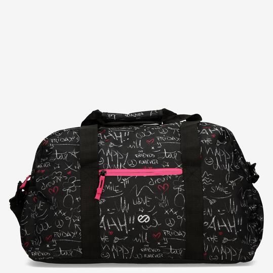 Bolsa Deporte Negra Fucsia Silver