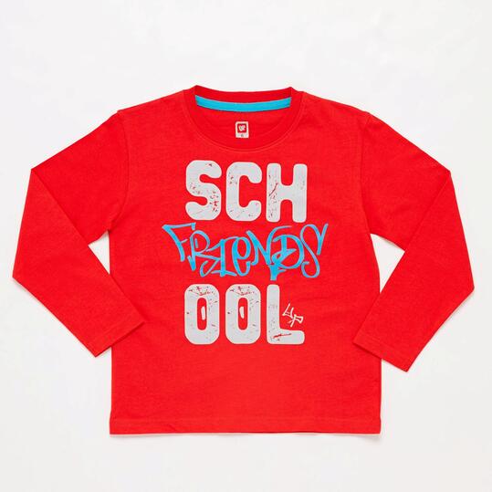 Camiseta Manga Larga Roja Niño Up Stamps