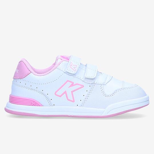 Zapatillas Kelme Velcro Blancas Rosas Niña (22-27)