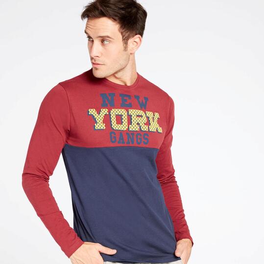 Camiseta Manga Larga Roja Azul Silver