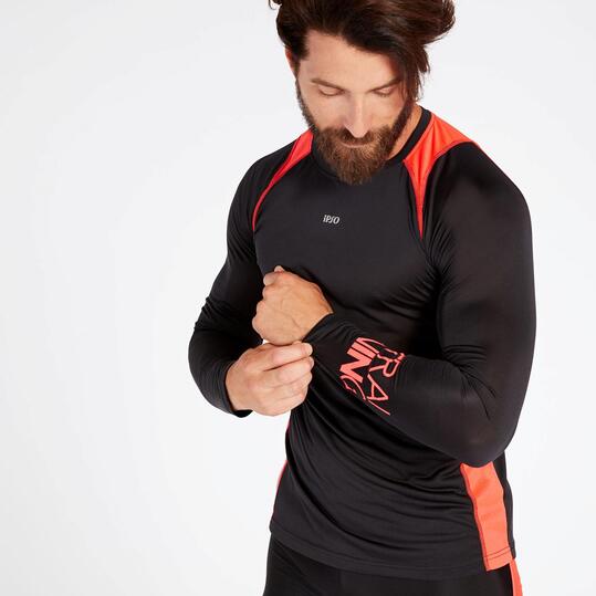 Camiseta Manga Larga Running Ipso Combi Negra