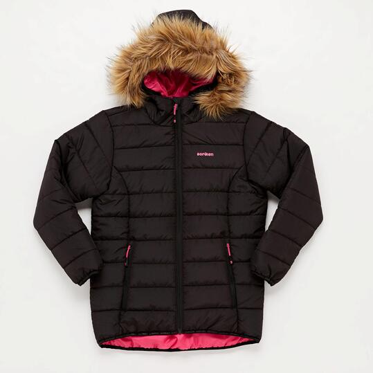 Anorak Capucha Niña Negro Boriken