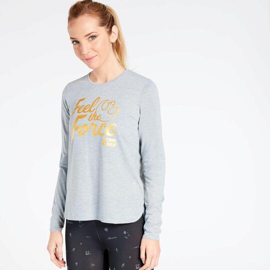 Camiseta Star Wars Gris Oscuro Negra Mujer