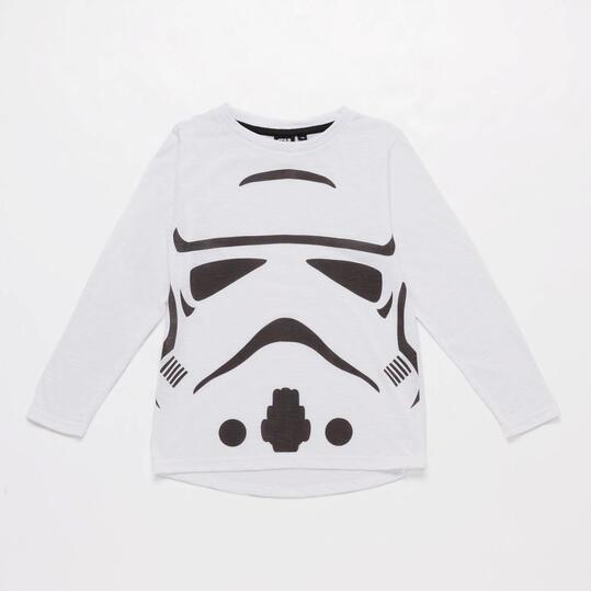 Camiseta Star Wars Blanca Gris Niña