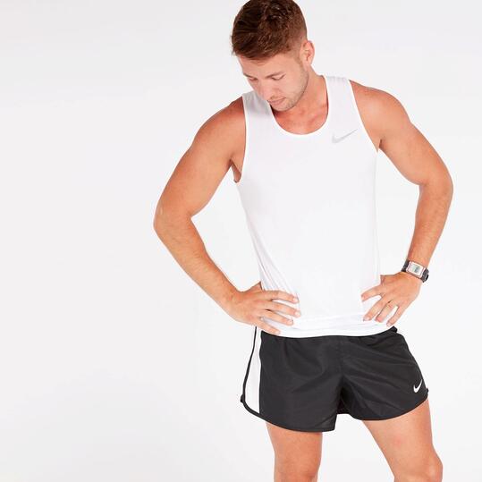 Camiseta Running Nike Blanca Hombre