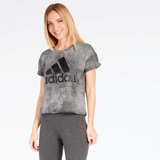 Camiseta Crop adidas Gris