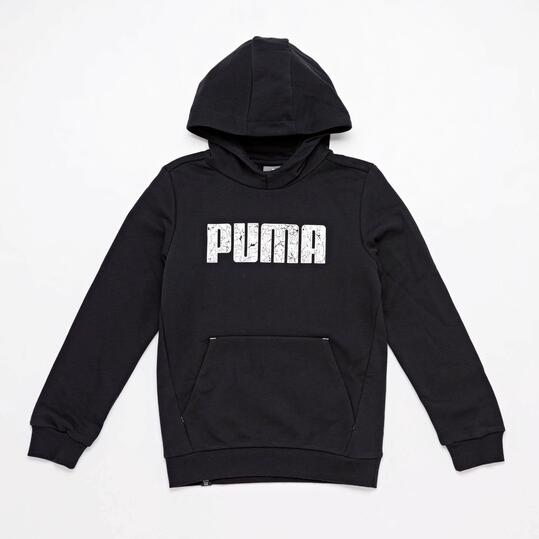 Sudadera Capucha Puma Negra Jr