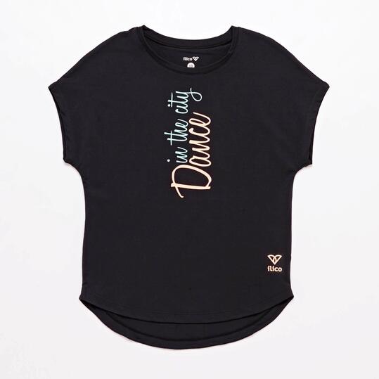 Camiseta Fitness Negro Ilico Niña