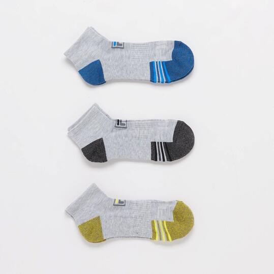 Pack 3 Calcetines Fila Cortos Grises