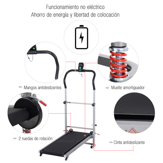 Homcom Cinta De Andar Manual Caminadora Plegable Portátil Pantalla Lcd 2 ángulos Reclinables Carga 1 Homcom Cinta De Andar Manual Caminadora Plegable Portátil Pantalla Lcd 2 ángulos Reclinables Carga 1