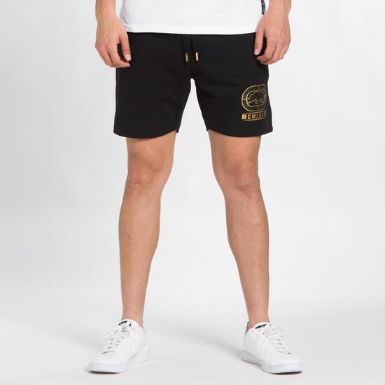 ECKO Pantalón Corto Felpa Negro Hombre