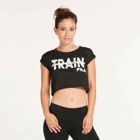 FILA Top Crop Negro Mujer