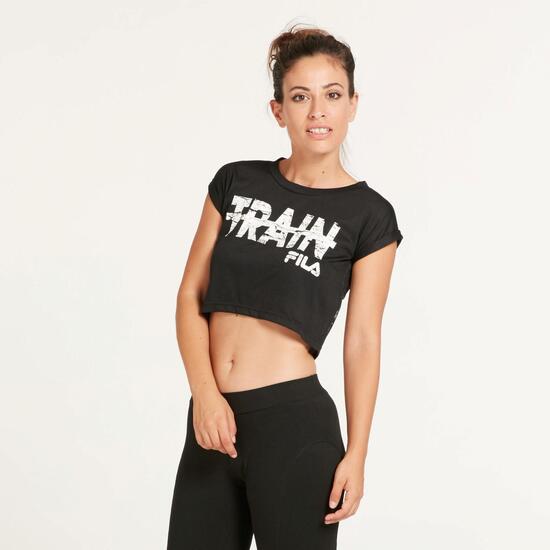 FILA Top Crop Negro Mujer