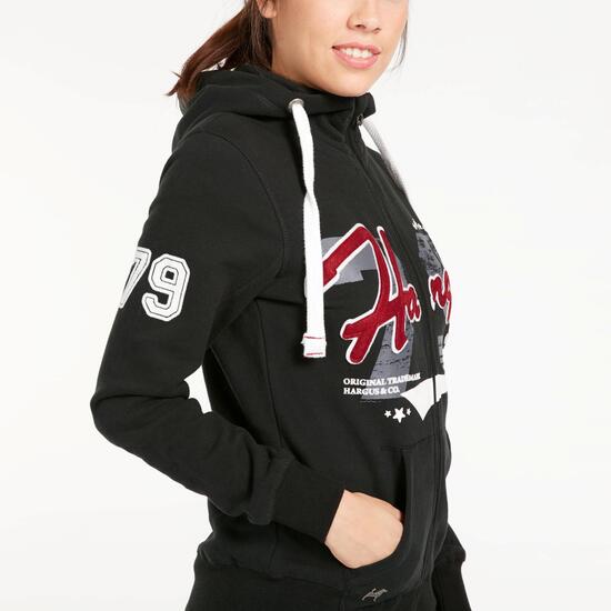 Sudadera Capucha HARGUS Negra Mujer