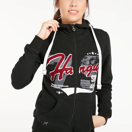 Sudadera Capucha HARGUS Negra Mujer