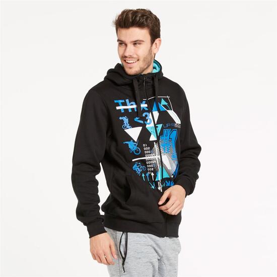 Sudadera Capucha UP BASIC Negro Hombre