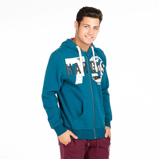 Sudadera Capucha Hargus Azul Hombre