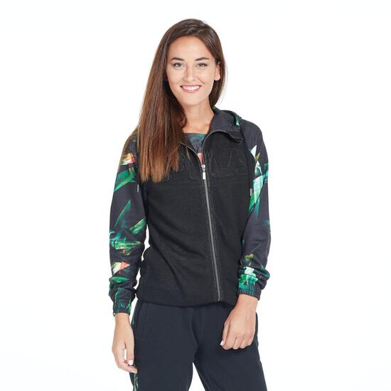 FILA Sudadera Negra Estampada Mujer