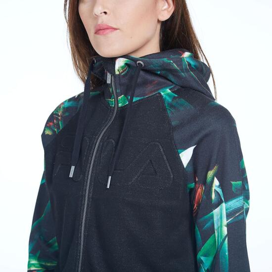 FILA Sudadera Negra Estampada Mujer