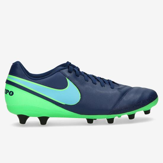 nike tiempo azul y verde