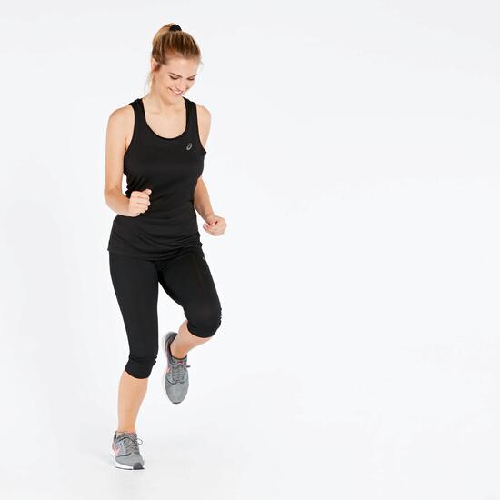Camiseta Running Tirantes Asics Negra Mujer