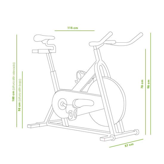 Bicicleta Spinning Piamonte ILICO Negro Rojo