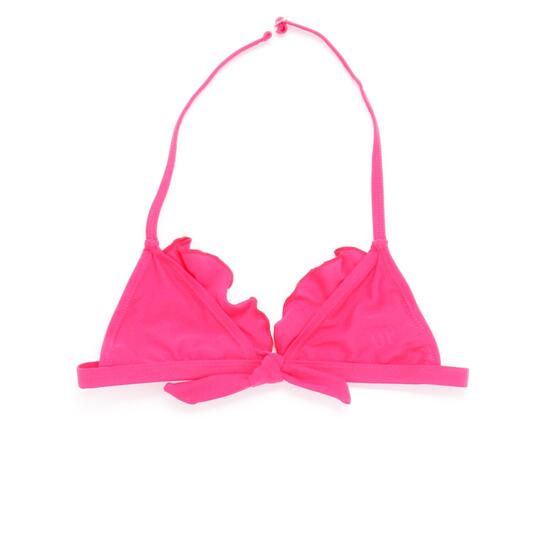 Top Bikini Triángulos Volantes Niña Up Rosa